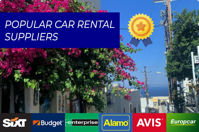 Naršykite Santorinį su populiariausiomis automobilių nuomos įmonėmis